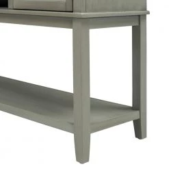 45 in. Wooden Console Table with Wine Rack Open Shelf Storage Sideboard (Antique Gray) by Siavonce 21 45 in. Wooden Console Table with Wine Rack Open Shelf Storage Sideboard (Antique Gray) by Siavonce -OS Home Sales Shop antique gray siavonce console tables t y wf281028aae 1d 1000