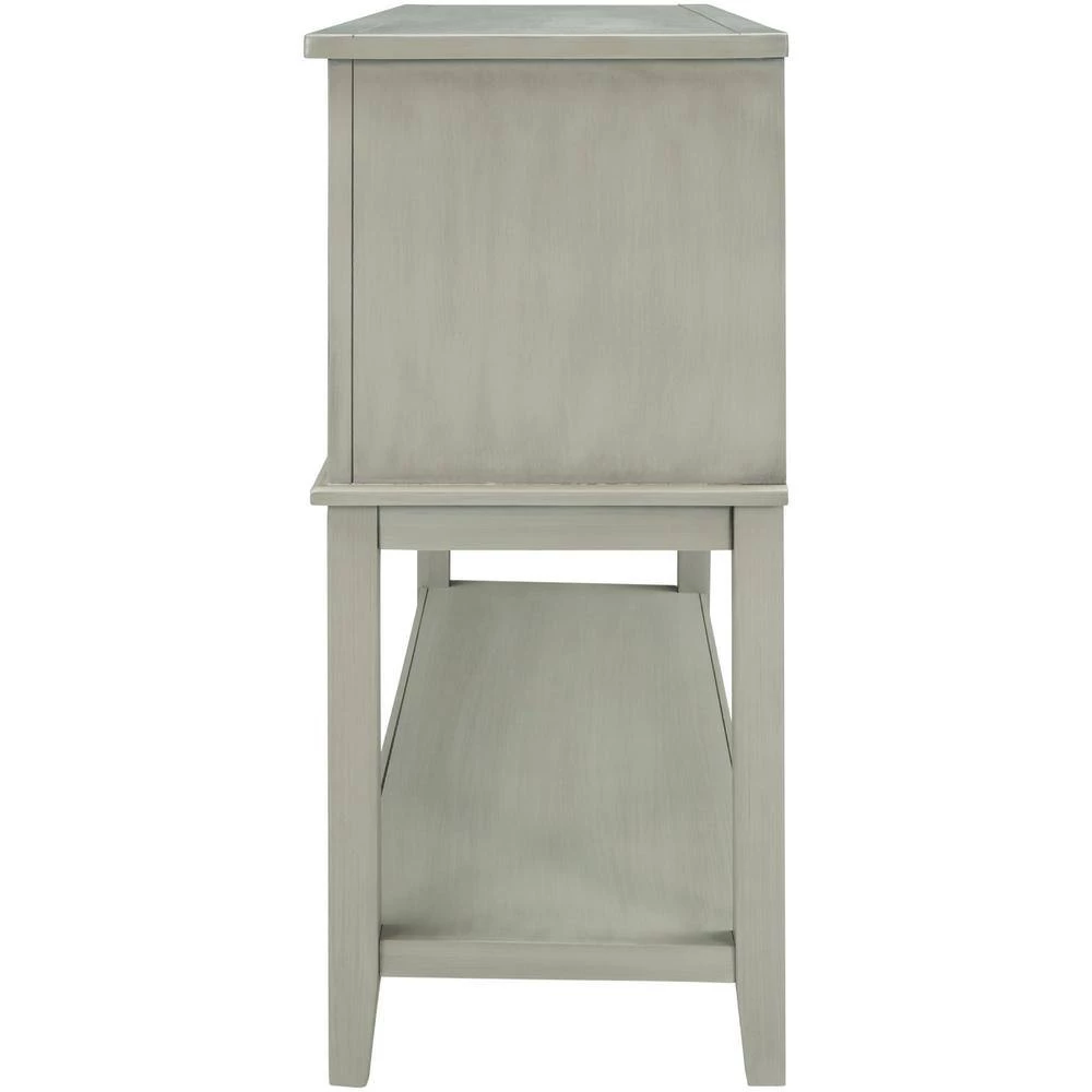 45 in. Wooden Console Table with Wine Rack Open Shelf Storage Sideboard (Antique Gray) by Siavonce 5 45 in. Wooden Console Table with Wine Rack Open Shelf Storage Sideboard (Antique Gray) by Siavonce - Image 3