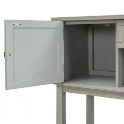 45 in. Wooden Console Table with Wine Rack Open Shelf Storage Sideboard (Antique Gray) by Siavonce 29 45 in. Wooden Console Table with Wine Rack Open Shelf Storage Sideboard (Antique Gray) by Siavonce -OS Home Sales Shop antique gray siavonce console tables t y wf281028aae 76 1000