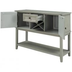 45 in. Wooden Console Table with Wine Rack Open Shelf Storage Sideboard (Antique Gray) by Siavonce 23 45 in. Wooden Console Table with Wine Rack Open Shelf Storage Sideboard (Antique Gray) by Siavonce -OS Home Sales Shop antique gray siavonce console tables t y wf281028aae 77 1000