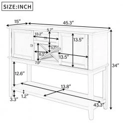 45 in. Wooden Console Table with Wine Rack Open Shelf Storage Sideboard (Antique Gray) by Siavonce 24 45 in. Wooden Console Table with Wine Rack Open Shelf Storage Sideboard (Antique Gray) by Siavonce -OS Home Sales Shop antique gray siavonce console tables t y wf281028aae c3 1000