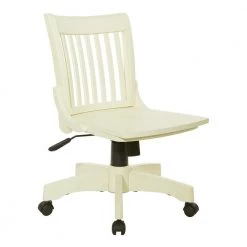 Bankers Series Antique White Un Upholstered Bankers Chair with Swivel and Height Adjustment by OS Home and Office Furniture