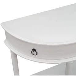 48 in. Antique White Retro Solid Wood Frame Curved Console Table and Legs with Single Drawer Half Moon Entry Table by Siavonce -OS Home Sales Shop antique white siavonce console tables t y wf282467aak a0 1000