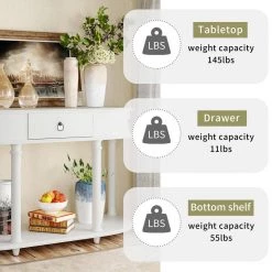 48 in. Antique White Retro Solid Wood Frame Curved Console Table and Legs with Single Drawer Half Moon Entry Table by Siavonce -OS Home Sales Shop antique white siavonce console tables t y wf282467aak fa 1000