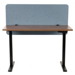 Adjustable Height 49 in Rectangular Blue Fabric Privacy Screen with Tack Board by OS Home and Office Furniture