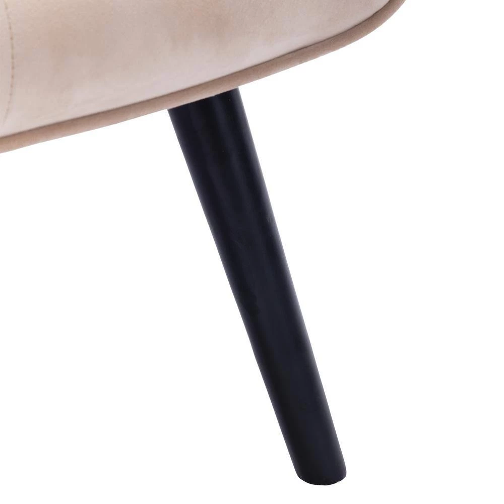 37.8 in. Beige Modern Leisure Chair Accent Arm Chair For Living Room and Bed Room by Siavonce 6 37.8 in. Beige Modern Leisure Chair Accent Arm Chair For Living Room and Bed Room by Siavonce - Image 4