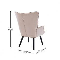 37.8 in. Beige Modern Leisure Chair Accent Arm Chair For Living Room and Bed Room by Siavonce 17 37.8 in. Beige Modern Leisure Chair Accent Arm Chair For Living Room and Bed Room by Siavonce -OS Home Sales Shop beige black siavonce accent chairs cm y w39533699 40 1000
