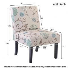 Upholstered Accent Armless Living Room Chair Set of 2 (Beige Color Floral) by Siavonce 13 Upholstered Accent Armless Living Room Chair Set of 2 (Beige Color Floral) by Siavonce -OS Home Sales Shop beige siavonce accent chairs dj zc pp193595aac c3 1000