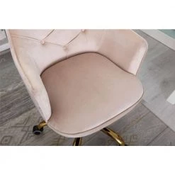 Modern Beige Velvet Desk Chair Upholstered Adjustable Swivel Task Chairs by Siavonce -OS Home Sales Shop beige siavonce task chairs cm y w39537647 1f 1000