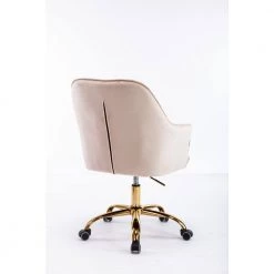 Modern Beige Velvet Desk Chair Upholstered Adjustable Swivel Task Chairs by Siavonce -OS Home Sales Shop beige siavonce task chairs cm y w39537647 4f 1000
