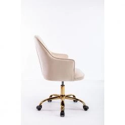 Modern Beige Velvet Desk Chair Upholstered Adjustable Swivel Task Chairs by Siavonce -OS Home Sales Shop beige siavonce task chairs cm y w39537647 66 1000