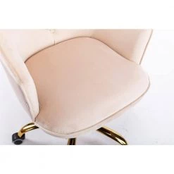 Modern Beige Velvet Desk Chair Upholstered Adjustable Swivel Task Chairs by Siavonce -OS Home Sales Shop beige siavonce task chairs cm y w39537647 fa 1000