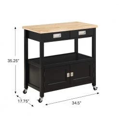Farmhouse Black Painted Kitchen Cart with Drawer and Storage Area by OS Home and Office Furniture 15 Farmhouse Black Painted Kitchen Cart with Drawer and Storage Area by OS Home and Office Furniture -OS Home Sales Shop black os home and office furniture bar carts radw 3 4f 1000