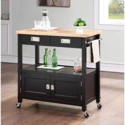 Farmhouse Black Painted Kitchen Cart with Drawer and Storage Area by OS Home and Office Furniture 14 Farmhouse Black Painted Kitchen Cart with Drawer and Storage Area by OS Home and Office Furniture -OS Home Sales Shop black os home and office furniture bar carts radw 3 c3 1000