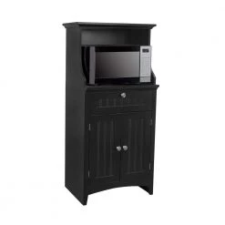Casual Basics Black Microwave/Coffee Maker Utility Cabinet with Drawer and 2-Doors by OS Home and Office Furniture