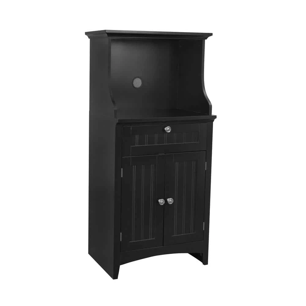 Casual Basics Black Microwave/Coffee Maker Utility Cabinet with Drawer and 2-Doors by OS Home and Office Furniture 5 Casual Basics Black Microwave/Coffee Maker Utility Cabinet with Drawer and 2-Doors by OS Home and Office Furniture - Image 3