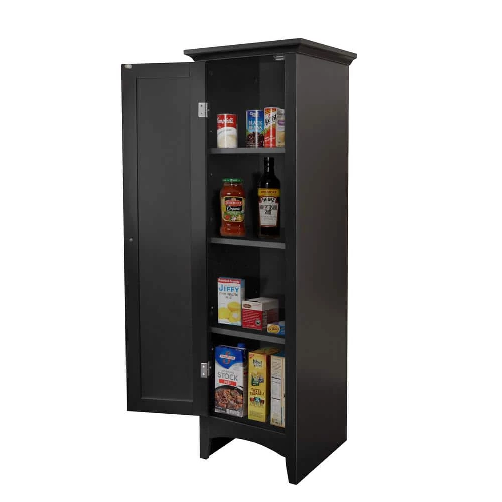 Casual Basics Black 1-Door Kitchen Storage Pantry by OS Home and Office Furniture 7 Casual Basics Black 1-Door Kitchen Storage Pantry by OS Home and Office Furniture - Image 5