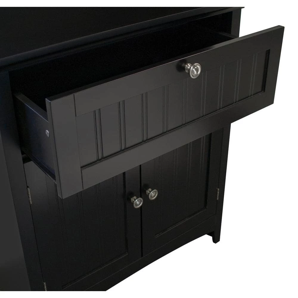 Casual Basics Black Buffet and Hutch with Framed Glass Doors and Drawer by OS Home and Office Furniture 10 Casual Basics Black Buffet and Hutch with Framed Glass Doors and Drawer by OS Home and Office Furniture - Image 8