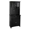 Casual Basics Black Buffet and Hutch with Framed Glass Doors and Drawer by OS Home and Office Furniture -OS Home Sales Shop black os home and office furniture sideboards buffet tables 25604 64 1000
