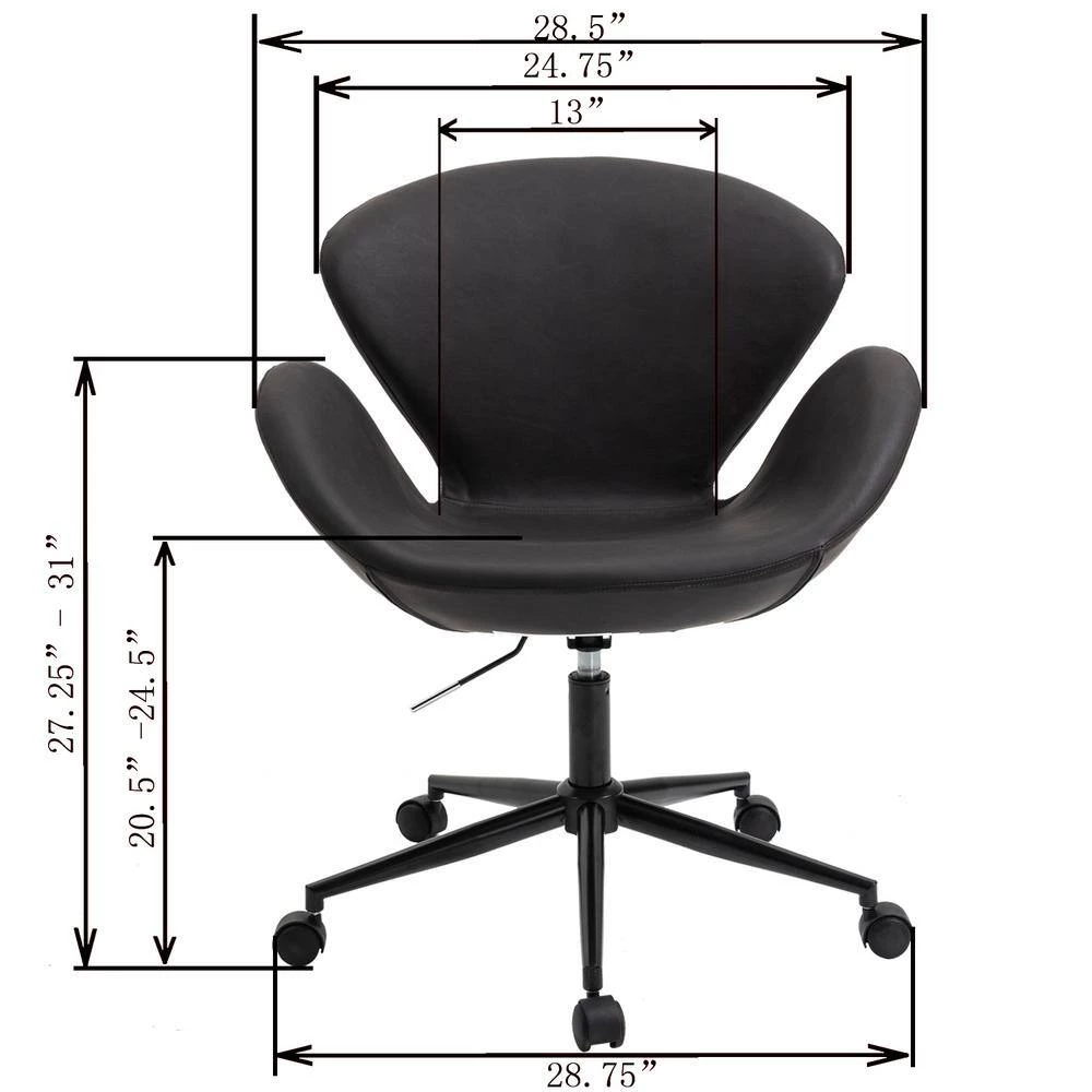 Home Office Black Faux Leather Home Office Chair by OS Home and Office Furniture 9 Home Office Black Faux Leather Home Office Chair by OS Home and Office Furniture - Image 7