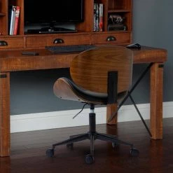 Bentwood Series Black Faux Leather Home Office Chair with Wood Accents by OS Home and Office Furniture -OS Home Sales Shop black os home and office furniture task chairs aw802 1f 1000