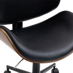Bentwood Series Black Faux Leather Home Office Chair with Wood Accents by OS Home and Office Furniture -OS Home Sales Shop black os home and office furniture task chairs aw802 44 1000
