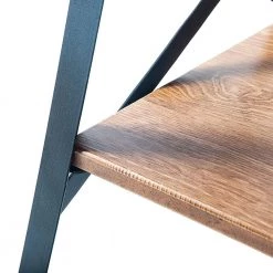 21.7 in. Brown Square Wood End Table with Solid Wood Top and Metal Base by Siavonce -OS Home Sales Shop black powder coated siavonce end side tables u y wf036983daa 4f 1000