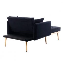 Black Velvet Upholstery Adjustable Chaise Lounge Chair/Accent Chair (Set of 1 with 2-Pillows) by Siavonce 14 Black Velvet Upholstery Adjustable Chaise Lounge Chair/Accent Chair (Set of 1 with 2-Pillows) by Siavonce -OS Home Sales Shop black siavonce accent chairs cm y w39535346 66 1000