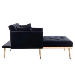 Black Velvet Upholstery Adjustable Chaise Lounge Chair/Accent Chair (Set of 1 with 2-Pillows) by Siavonce 20 Black Velvet Upholstery Adjustable Chaise Lounge Chair/Accent Chair (Set of 1 with 2-Pillows) by Siavonce -OS Home Sales Shop black siavonce accent chairs cm y w39535346 76 1000
