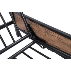 Black Twin-Over-Futon Bunk Bed, Metal Futon Bunk Bed Frame with Guardrails and Ladder by Siavonce -OS Home Sales Shop black siavonce bunk beds dj zc lp000196aab 44 1000