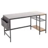 23.5 in. Width Wood Grain Stitching Rectangular Black Computer Office Desk with Side Storage Bag by Siavonce -OS Home Sales Shop black siavonce computer desks ly yx fx02 bwd 64 1000