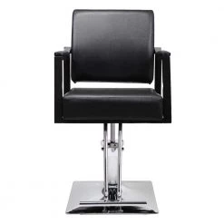 22.8 in. PU leather barber chair with backrest and armrest black by Siavonce