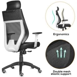 19.5 in. W Black Mesh High Back Ergonomic Office Chair with Lumbar Support and Headrest by Siavonce 13 19.5 in. W Black Mesh High Back Ergonomic Office Chair with Lumbar Support and Headrest by Siavonce -OS Home Sales Shop black siavonce ergonomic chairs ly yx fx092 bk 31 1000