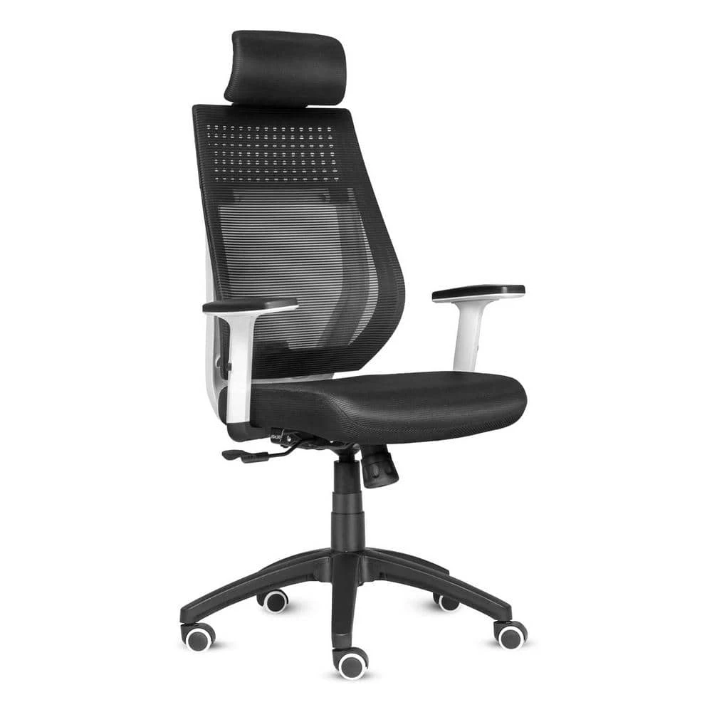 19.5 in. W Black Mesh High Back Ergonomic Office Chair with Lumbar Support and Headrest by Siavonce 3 19.5 in. W Black Mesh High Back Ergonomic Office Chair with Lumbar Support and Headrest by Siavonce