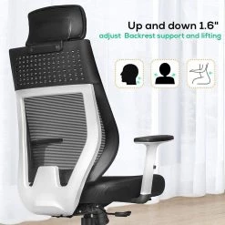 19.5 in. W Black Mesh High Back Ergonomic Office Chair with Lumbar Support and Headrest by Siavonce 11 19.5 in. W Black Mesh High Back Ergonomic Office Chair with Lumbar Support and Headrest by Siavonce -OS Home Sales Shop black siavonce ergonomic chairs ly yx fx092 bk 66 1000