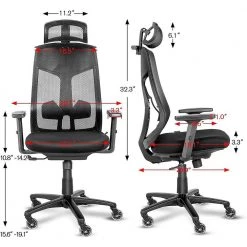 23.5 in. W Big and Tall Black Mesh Ergonomic Chair with Adjustable Height by Siavonce 15 23.5 in. W Big and Tall Black Mesh Ergonomic Chair with Adjustable Height by Siavonce -OS Home Sales Shop black siavonce ergonomic chairs ly yx fx107 bk c3 1000