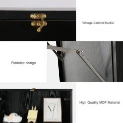 24 in. Black Retangular Wood Computer Desk with 2-Adjustable Shelves by Siavonce -OS Home Sales Shop black siavonce floating desks ly y fx96bk 1f 1000