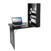 24 in. Black Retangular Wood Computer Desk with 2-Adjustable Shelves by Siavonce 2 24 in. Black Retangular Wood Computer Desk with 2-Adjustable Shelves by Siavonce -OS Home Sales Shop black siavonce floating desks ly y fx96bk 64 1000