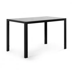 Suitable For Small Apartment Light Luxury Nordic Style Glass Table Top Dining Table Plus Four Black PU Chairs by Siavonce -OS Home Sales Shop black siavonce kitchen dining tables dm y w442s00001 31 1000