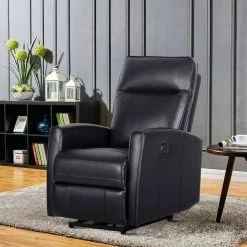 Malmo 37 in. W Black Big and Tall Leather and PVC Recliner by Siavonce 15 Malmo 37 in. W Black Big and Tall Leather and PVC Recliner by Siavonce -OS Home Sales Shop black siavonce recliners lys y s275 bk 31 1000