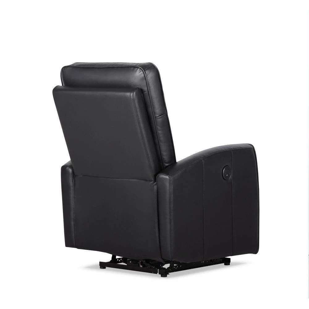 Malmo 37 in. W Black Big and Tall Leather and PVC Recliner by Siavonce 7 Malmo 37 in. W Black Big and Tall Leather and PVC Recliner by Siavonce - Image 5