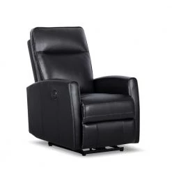 Malmo 37 in. W Black Big and Tall Leather and PVC Recliner by Siavonce