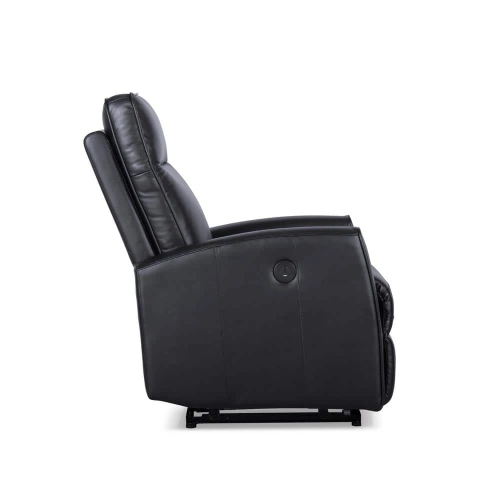 Malmo 37 in. W Black Big and Tall Leather and PVC Recliner by Siavonce 4 Malmo 37 in. W Black Big and Tall Leather and PVC Recliner by Siavonce - Image 2