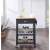 Farmhouse Blue Painted Kitchen Cart with Drawer and Wood Top by OS Home and Office Furniture 1 Farmhouse Blue Painted Kitchen Cart with Drawer and Wood Top by OS Home and Office Furniture -OS Home Sales Shop blue os home and office furniture bar carts hmpnw 70 64 1000