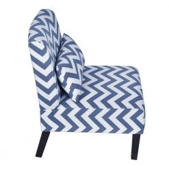 Blue Stripe Foam Ergonomical Upholstered Side Chair with Lumbar Pillow by Siavonce -OS Home Sales Shop blue siavonce accent chairs ly fx31 bl fa 1000