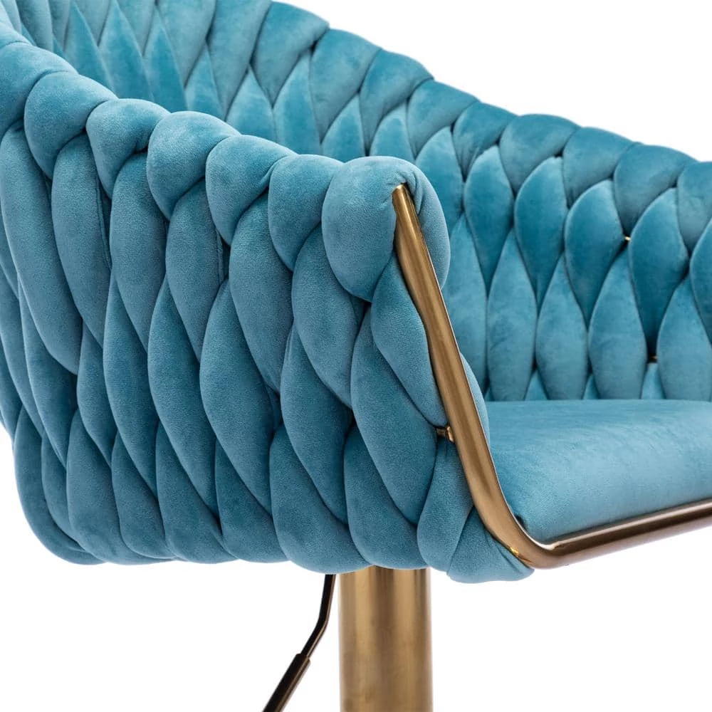 Metal Vintage Bar Stools with Back and Footrest Counter Height Dining Chairs Blue by Siavonce 10 Metal Vintage Bar Stools with Back and Footrest Counter Height Dining Chairs Blue by Siavonce - Image 8