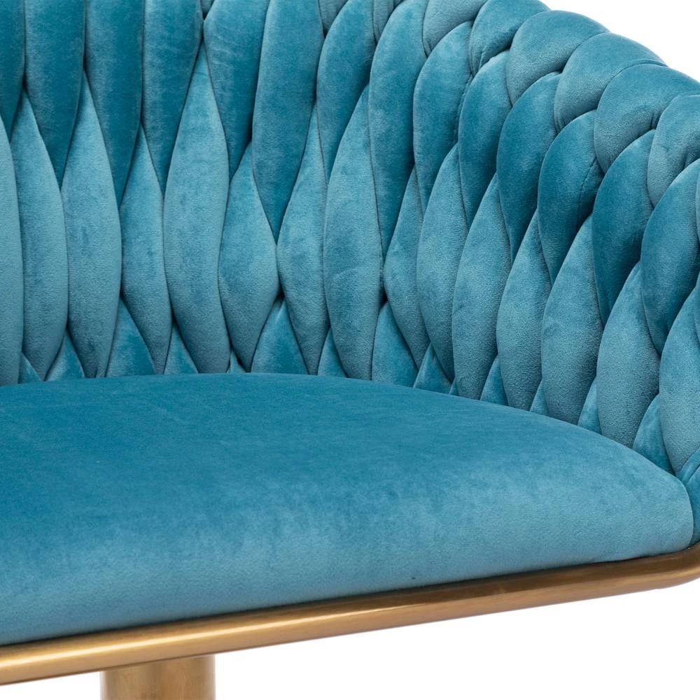 Metal Vintage Bar Stools with Back and Footrest Counter Height Dining Chairs Blue by Siavonce 14 Metal Vintage Bar Stools with Back and Footrest Counter Height Dining Chairs Blue by Siavonce - Image 12