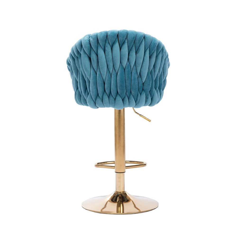 Metal Vintage Bar Stools with Back and Footrest Counter Height Dining Chairs Blue by Siavonce 15 Metal Vintage Bar Stools with Back and Footrest Counter Height Dining Chairs Blue by Siavonce - Image 13