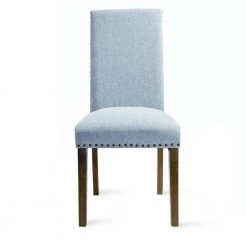 Blue Upholstered Linen Dining Chairs with Copper Nails (Set of 2) by Siavonce -OS Home Sales Shop blue siavonce dining chairs dj y wf199451aac 44 1000