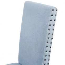 Blue Upholstered Linen Dining Chairs with Copper Nails (Set of 2) by Siavonce -OS Home Sales Shop blue siavonce dining chairs dj y wf199451aac fa 1000